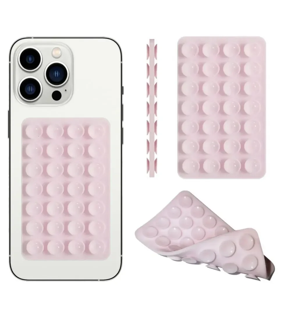 Octobuddy Classic Silicone Suction Phone Case Adhesive Mount Pink